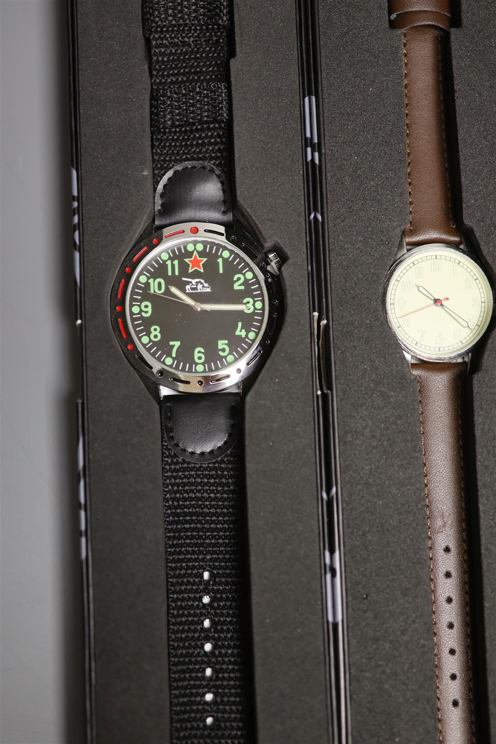Eleven Military and other modern collectors watches by Eaglemoss,